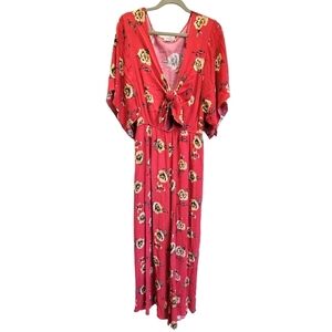 Floral Red Jumpsuit